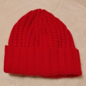 J. Crew Ribbed Red Beanie Hat